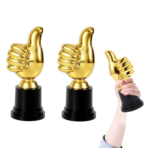 FRIVASTIC 2PCS Thumbs Up Trophy, Golden Thumbs Up Trophy, Trophys