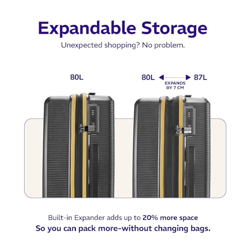 Image of Provogue Primea Large Check-in Trolley Bag, Set of 3 Suitcase, PC Hard Luggage, Anti-Theft Zipper, TSA Lock, Built-in Expander, Built-in Wet Pouch, 8 Wheels, 3 Years Warranty, Grey