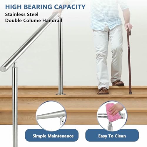 Main courante réglable inox escalier extérieur anti chute et kit - 5