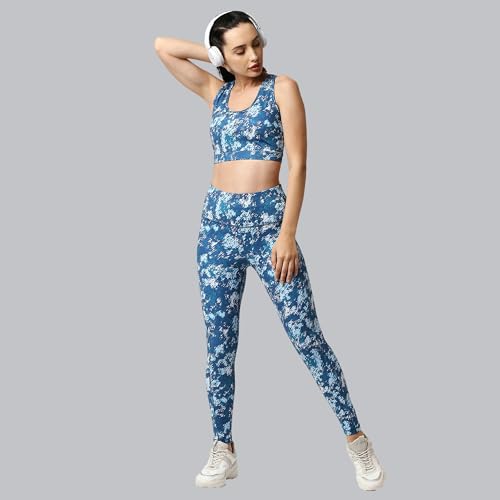 Image of SOIE Women's Medium Impact Quick Dry Padded Racerback Printed Athleisure Sports Bra