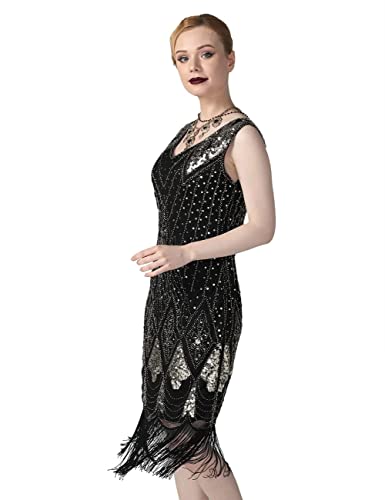 Image of PrettyGuide Women 1920s Gatsby Cocktail Sequin Art Deco Flapper Dress
