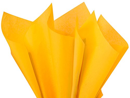 Goldenrod Tissue Paper Squares, Bulk 48 Sheets, Gift Wrap and Art Supplies for Birthdays, Holidays, or Presents, Large 20 Inch x 30 Inch Premium
