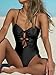 YhyDLC Women's Swimsuit One Piece Swimsuit Shiny Swimwear Solid Beachwear Sexy Bandage Bathing Suits Women Bodysuit-Pk3-S