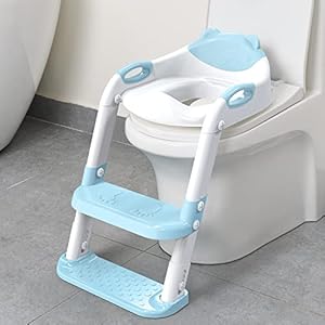 SKYROKU Potty Training Seat with Step Stool Ladder, Toddler Potty Seat for Kids and Toddler Boys Girls, Splash Guard and…