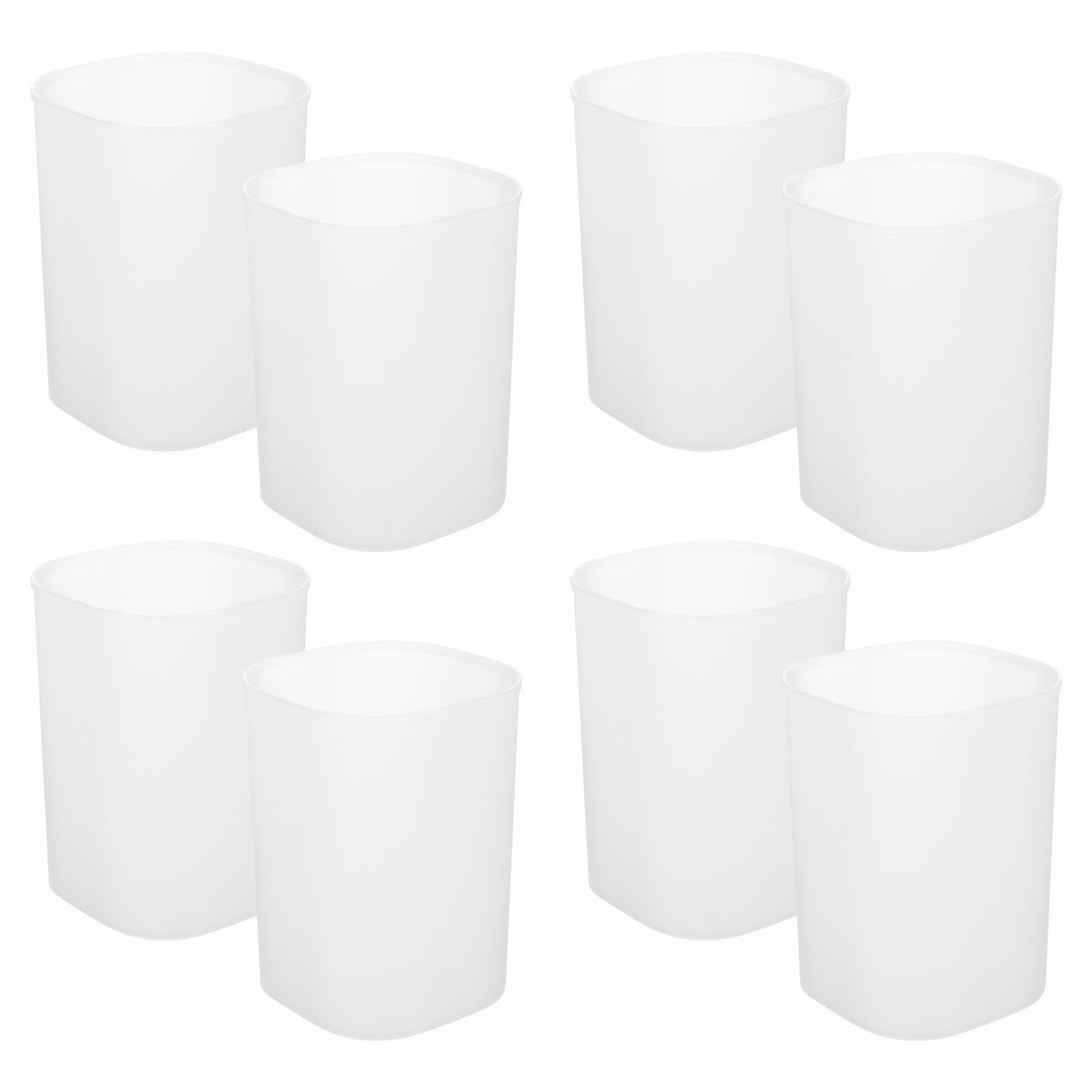 HOLIDYOYO 10pcs White Pen Pots Pen Organizer for Desk with Large Capacity Rounded Edges Pvc Desk Pencil Holder Stationery Storage Holder for Desktop Use