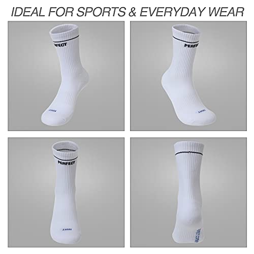 PERFECT CORNER Athletic Cotton Crew Socks with Cushioning & Arch Support for Gym & Sports4