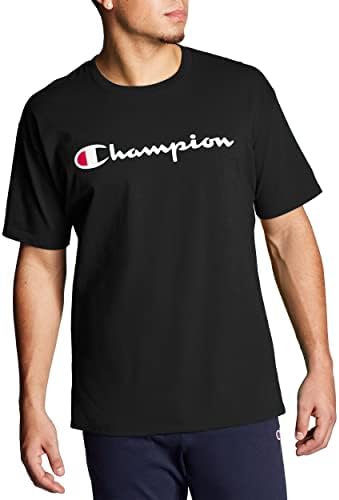 Champion mens Classic T-shirt, Classic Script T Shirt, Black-y06794, X-Large US