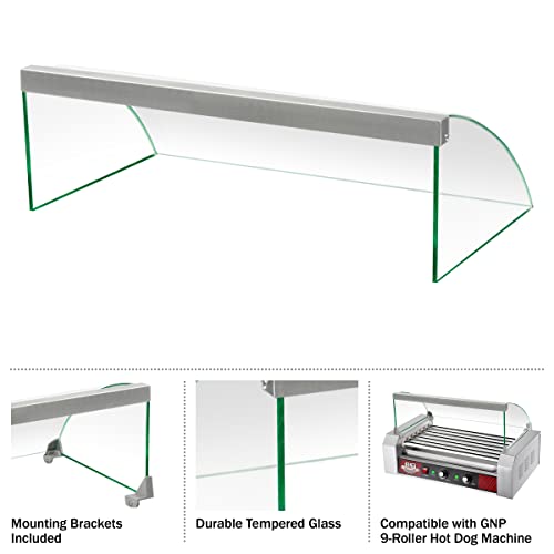 Image of Hotdog Roller Cover - Tempered Glass Grill Guard Fits 7-Roller Hot Dog Cooker Machines - Concession Stand Supplies by Great Northern Popcorn