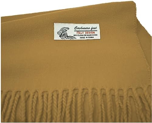 Glory Max Unisex Plain Solid Color Winter Scarf Cashmere Feel Soft Classic 72"x12"