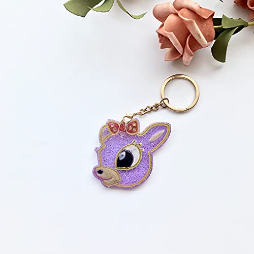 A FEI Chaveiro brilhante brilhante DIY Fawn chaveiro molde de resina epóxi DIY chaveiro pingente joi