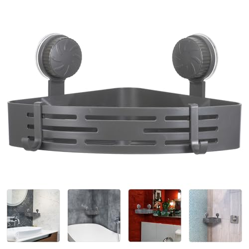 Estante de baño triangular con ventosa para evitar taladrar paredes 8