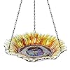 VCUTEKA Hanging Bird Bath Outdoor, Glass Bird Baths Sunflower Birdfeeder with 19 inch Rust-Proof Black Chain for Garden Yard Decor Sunflower VCUTEKA Hanging Bird Bath Outdoor, Glass Bird Baths Sunflower Birdfeeder with 19 inch Rust-Proof Black Chain for Garden Yard Decor Sunflower