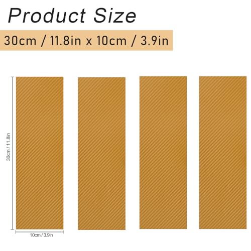 Image of ramuel Bowtie Emblem Vinyl Wrap Sticker for Chevy Front Grill 11.8 inch x 4 inch | Gold Carbon Fiber,4Pcs,Diy Kit