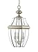Sea Gull Lighting Generation 6039EN-965 Traditional Three Light Outdoor Pendant from Seagull-Lancaster Collection in Pewter, Silver Finish, 12 inch, Antique Brushed Nickel