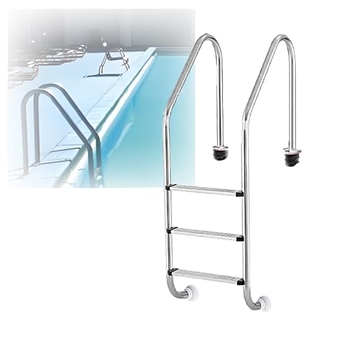 Escalera para piscina de 3 peldaños acero inoxidable miniatura 1