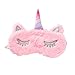 Amosfun - Maschera per occhi con unicorno e glitter, in peluche, colore: rosa