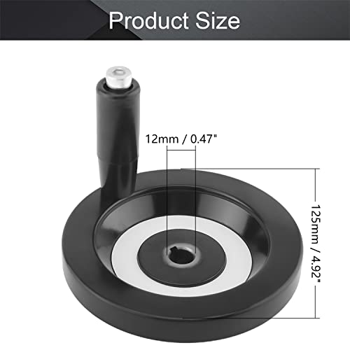 Othmro 1Pcs Premium Handwheel Crank Handle 125Mm/4.92" Hole Dia Most Machine Wood Lathe Mill Table Saw Tailstock Drill Press Revolving Back Ripple Hand Wheel #TOP1