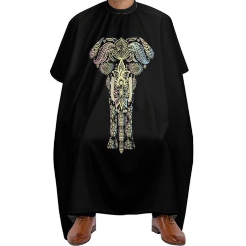 Pastel Floral Elephant Hair Cutting Cape for Men Women Waterproof Barber Cape Adjustable Salon Haircut Capes