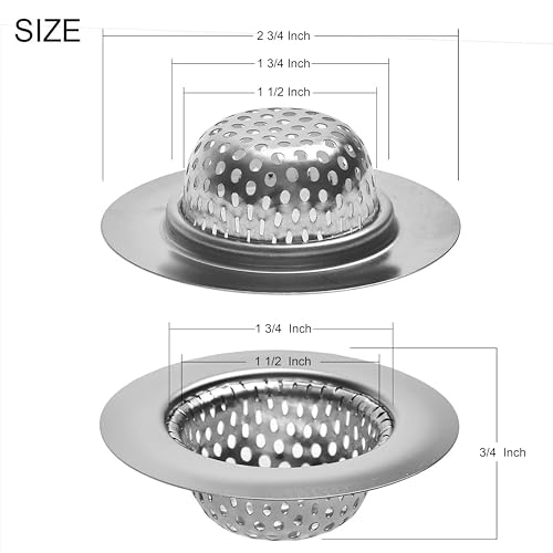 Hilltop Products BTDS-051 2 Pack - 2.75 Inch Top / 1.5 Inch Basket- Stainless Steel Bathtub Drain Strainer Cover Shower Hair Drain Catcher Sink Strainer Filter Basket For Bathroom thumb #1