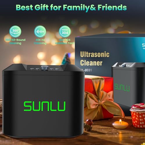 SUNLU Limpador ultra-som, 2700 ml de limpeza ultrassónico com 3 modos de limpeza, 46000 Hz profissio