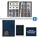 320 Pockets 2 Sets Coin Collection Book for Coin Flips One of Loose Leaf Coin Album of Coin Holders(10Pages200Pockets 5X5mm) Other of Coin Holder Fixed Page (10 pages120 Pockets 5X5mm)