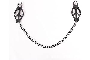 Sensual Nipple Clamps with Non-Piercing Link for Enhanced Stimulation