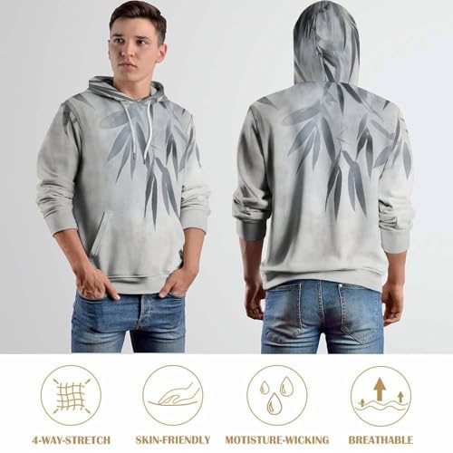 Sweat à capuche feuilles de bambou contre le look banal pull imprimé 3D