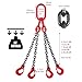 Lifting Chains with Hooks & Butterfly Style Buckle, Industrial Quality Lifting Chain Link Load 3 Ton, Alloy Steel Lift Chain Sling for Forklift Hoist Crane(Load 3 Ton L 0.5 M (1.6 FT) 4 Hook)