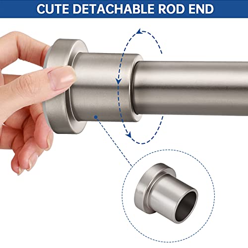 Eboatop Nickel Tension Shower Curtain Rod 42-72 Inches - Adjustable Non-Slip Spring Tension Curtain Rod For Bathroom, Window, Doorway, Closet, Matte Nickel #TOP3