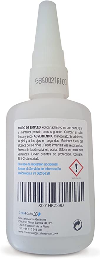 3 unidades de 50grs de adhesivo instantáneo de cianoacrilato viscosidad media. Pegamento múltiples materiales, modelismo y maquetas, reparaciones.
