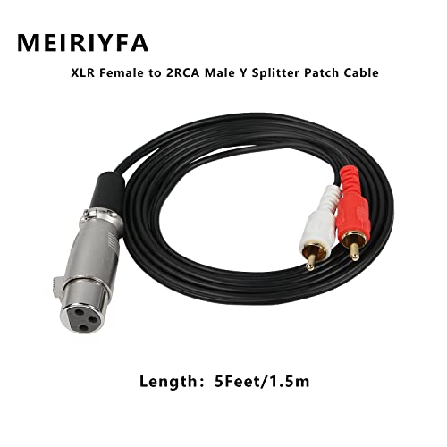 MEIRIYFA XLR Female to Dual RCA Male Plug Y Splitter Stereo Audio Cable, 3 Pin Connector Adapter (1.5M), 1.5 meters - Image 2