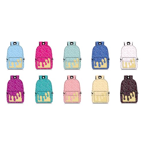 Ice Cream Drip Backpack – Kawaii Shoulder Bag with Side Pockets, Large Capacity for Travel & Daily Use (Rose Red)2