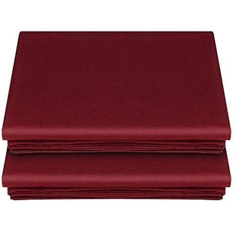 LiveComfort Flat Sheet (2 Pack), Full Size Extra Soft Brushed Microfiber Flat Sheet, Machine Washable Wrinkle Free Breathable (Burgundy, Full) Cover