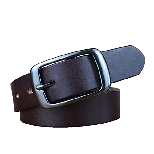 Ceinture café en jean pour homme, accessoire décontracté en matière supérieure