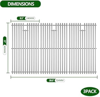 Grill Grate for Charbroil Tru Infrared 4 Burner 463242715 463242716 463276016 466242715 466242716 G533-0009-W1A, Grill Replacement Parts for Nexgrill 720-0882A BHG 720-0882, 17inch, Stainless Steel