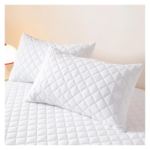 Protège-matelas imperméable petite grille ensemble 3 draps lit 200x220cm blanc