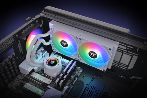 Image of Thermaltake TH280 V2 ARGB Sync /AlO Liquid Cooler /Fan 140mm*2 /PWM 500~1800 RPM /Mirror Waterblock /MB ARGB Sync Control /White, CL-W377-PL14SW-A