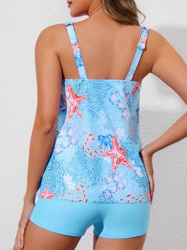 Summer Mae Womens Tankini Swimsuits Ruffle Bathing Suits 2025 Swimming Suits Tummy Control High Waisted Shorts3