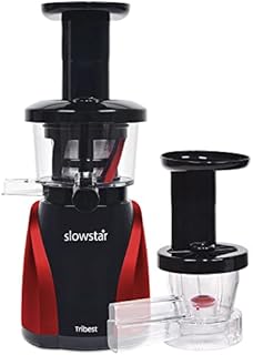 Tribest SW-2000-B Slowstar Vertical Slow Cold Press Juicer and Mincer, Red/Black