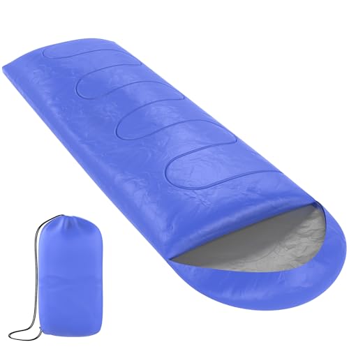 ZENO Sleeping Bag | Sleeping Bags For Adults | Waterproof & Lightweight | 4 Season Sleeping Bag | Includes Lightweight Carry Bag | Ideal For Cold & Warm Weather | Comfort Padded (Blue)