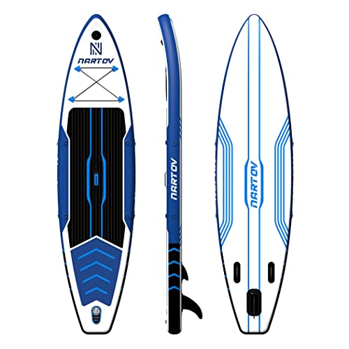 Tabla de paddle surf inflable Nartov 2022 SUP hinchable para adultos, asiento acve, remo ajustable, base de cámara, bomba, correa, mochila de viaje Cover