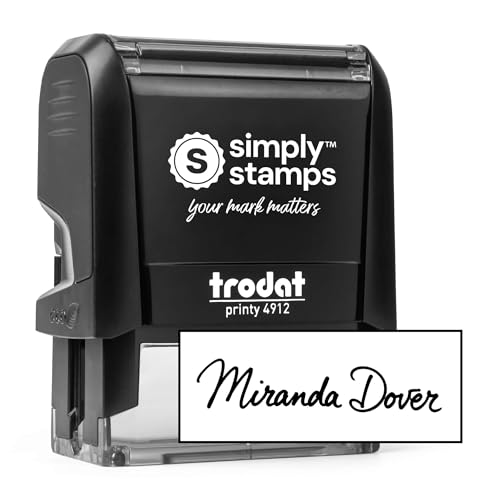 Custom Signature Stamp - Personalized Insignia - Self-Inking - Your Choice of 7 Ink Colors! (2, Medium)