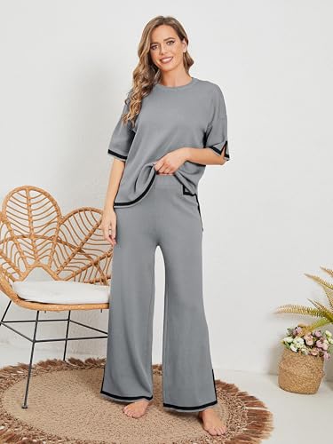 Image of TIGMA Women Casual Summer co ords Set Track Suit Oversized Top Baggy Pant,Top and Pajama Set