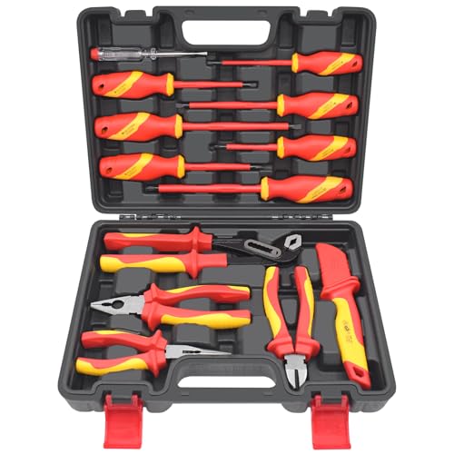 Yuesstloo 13Pcs VDE Insulated Screwdriver & Pliers Set