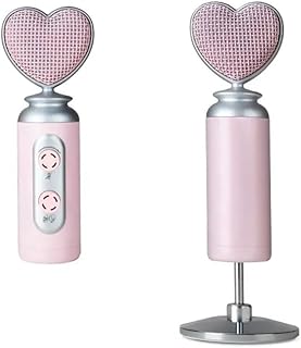 Qusedwey Micrófono Condensador con Reducción de Ruido USB Profesional para Teléfono Móvil, PC, Computadora, Transmisión en, Color Rosa