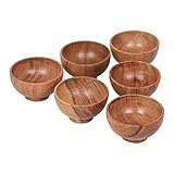 lavaux designs set di 6 ciotole piccole in legno di acacia | 120 ml ciascuno | tazze da cucina in legno per servire salse, salse, noci, caramelle e condimenti | mini tazze carine | 13x5 cm