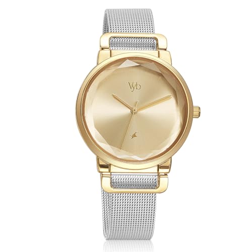Fastrack Vyb Classique Quartz Analog Golden Dial Stainless Steel Strap Watch for Girls-FV60020BM01W (B0CT8RWMRD) Amazon Price History, Amazon Price Tracker