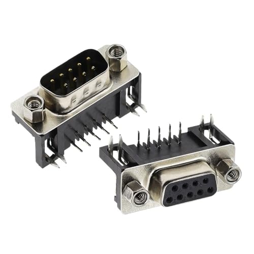 Image of 10PCS DB9 Female Male PCB Mount D-Sub 9Pin PCB Connector RS232 Connector 90-Degree Bent Needle DR9(10pcs Female)