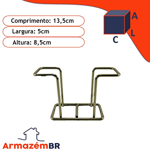 Suporte Porta Guardanapos Pequeno Aço Cozinha Dourado - 1155DD Future