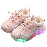 スニーカー キッズ 男の子 女の子 車 幅広 光る靴 厚底 小学生 滑り止め 子供靴 軽量 通気性 伸縮性 マジックテープ 運動靴 おしゃれ 発光 保温 防寒 春夏秋冬 通園 通学 子供の日 プレゼント(BA-ピンク,17.5 cm)